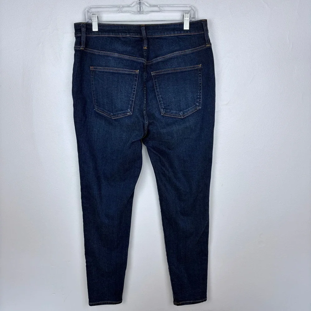 J. Crew Curvy Toothpick Jeans Blue Harbor High‎ Rise Dark Wash Skinny Size 32